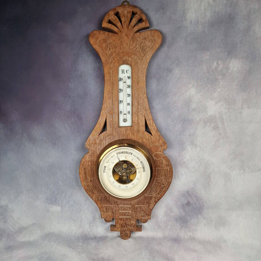 Jugendstil Wetterstation - Barometer - Thermometer