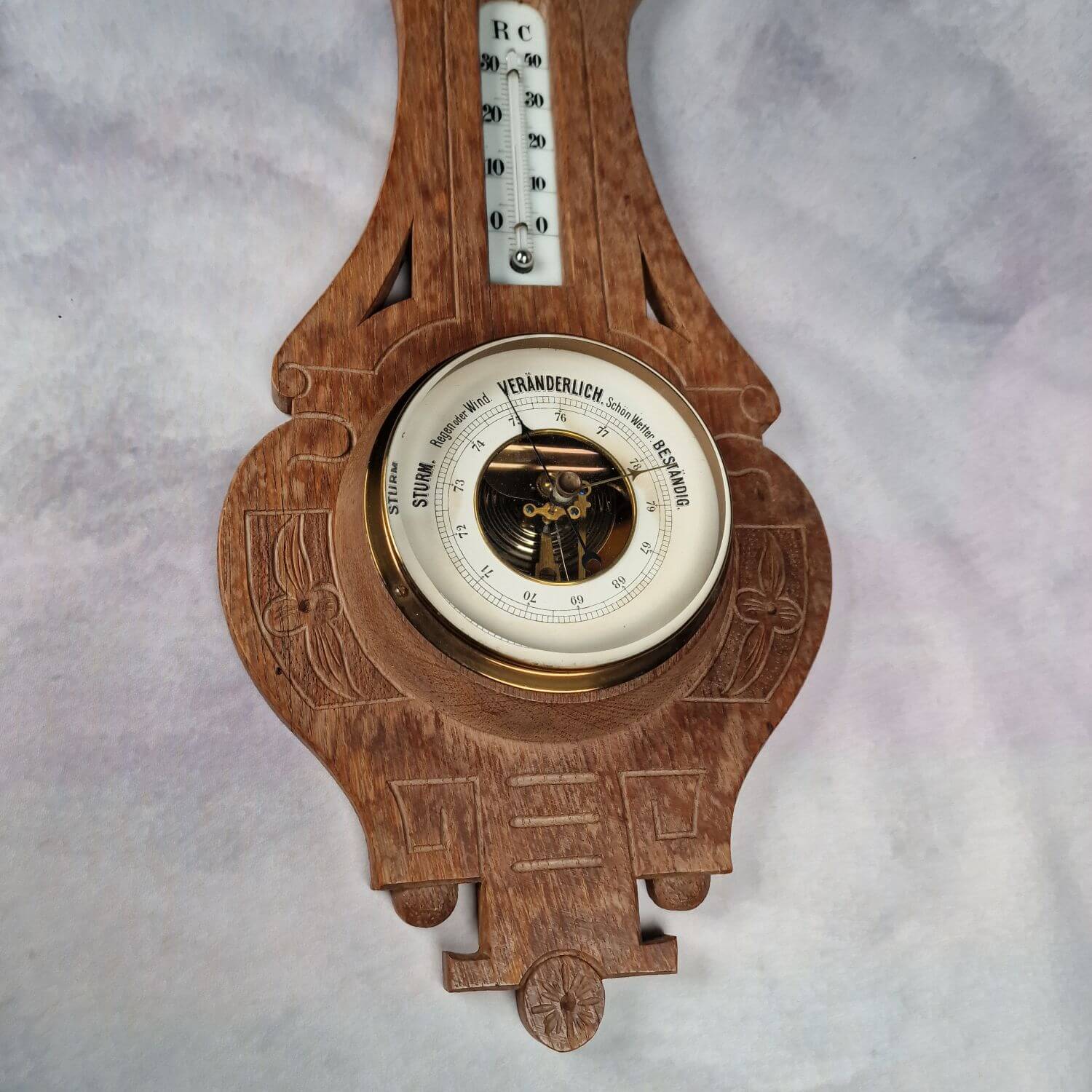 Jugendstil Wetterstation - Barometer - Thermometer