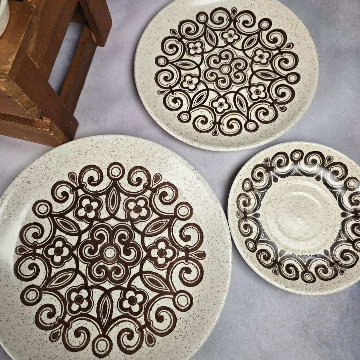 Vintage Geschirr - 50 Teile Biltons Celtic Rose Stoneware - 70er Jahre
