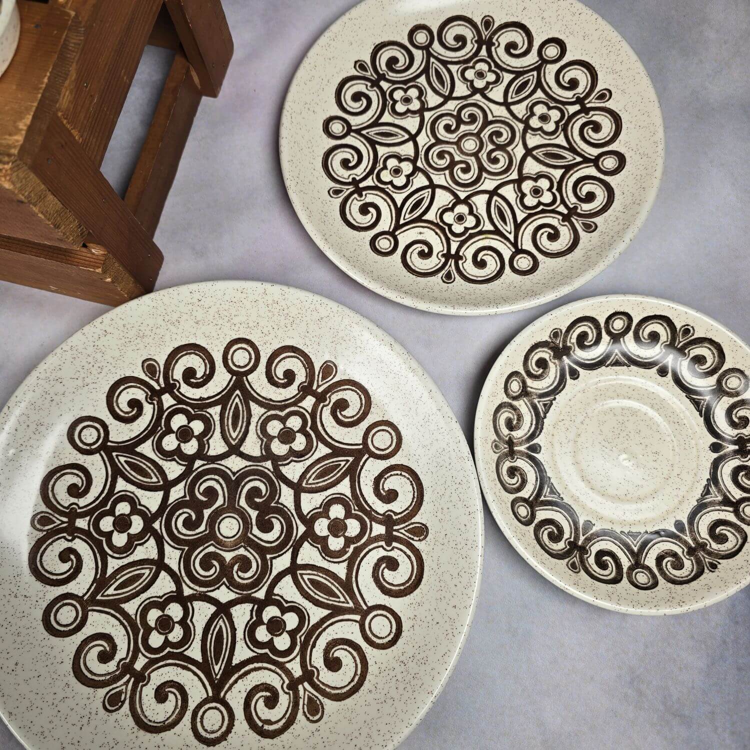 Vintage Geschirr - 50 Teile Biltons Celtic Rose Stoneware - 70er Jahre