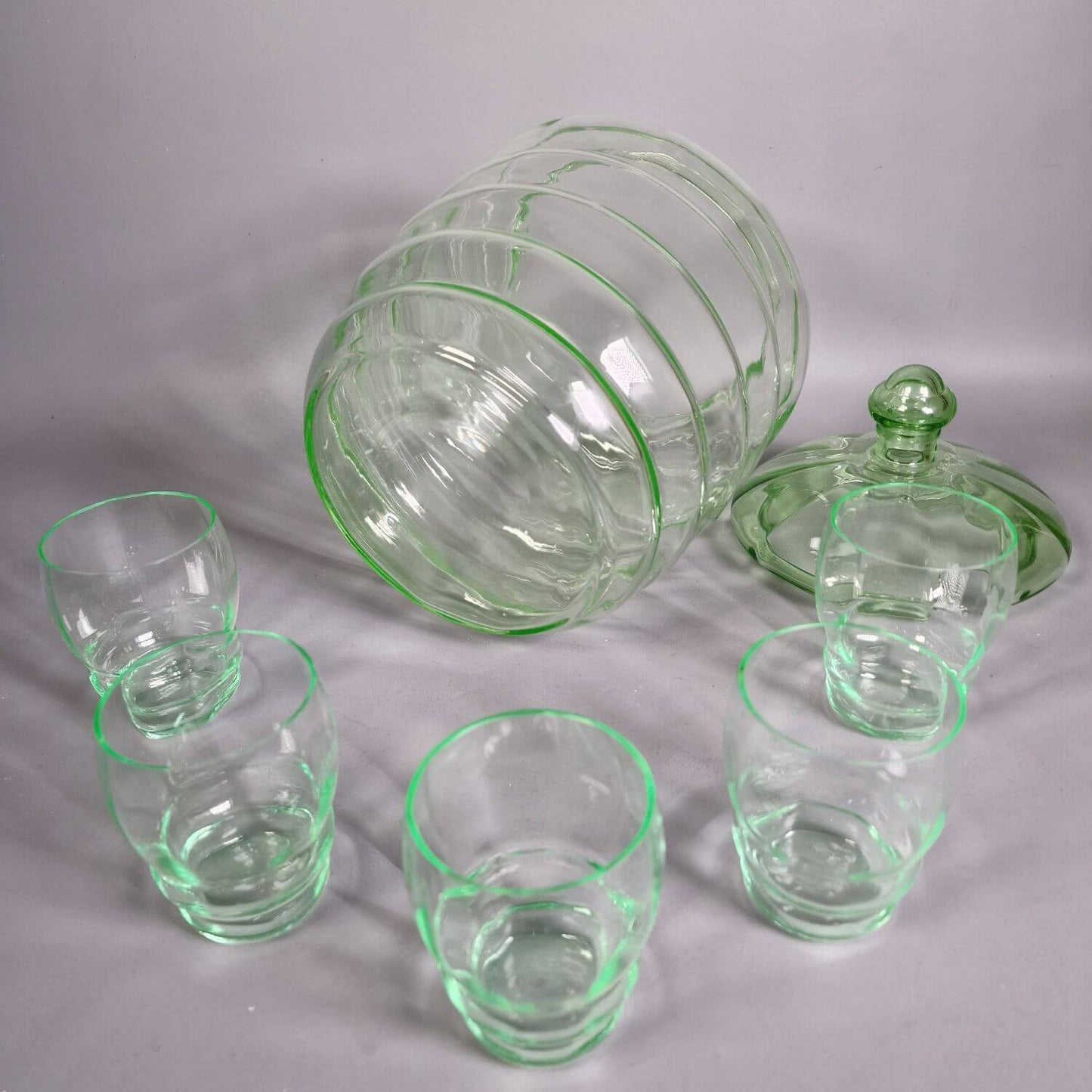 Art Deco Bowle Gefäß mit Gläsern