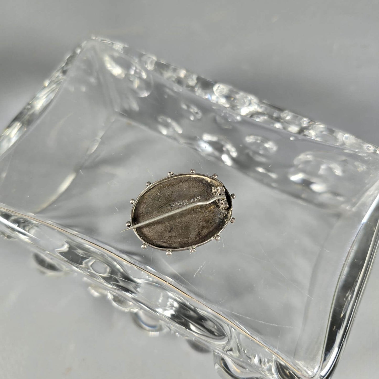 Englische Silber Brosche - Antik - Good Luck mit Hufeisen