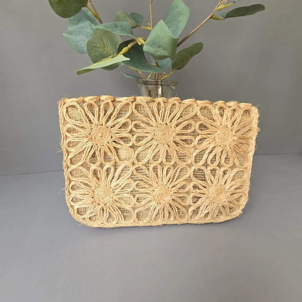 Vintage Clutch - Strohtasche - Handmade Philippines