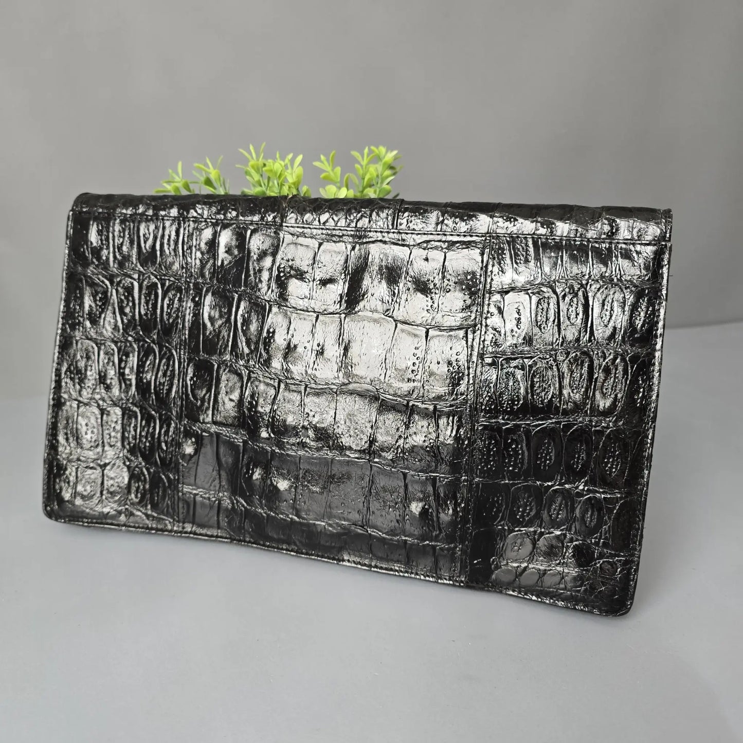 Vintage Clutch - mit abnehmbaren Trageriemen - Leder Kroko Optik 