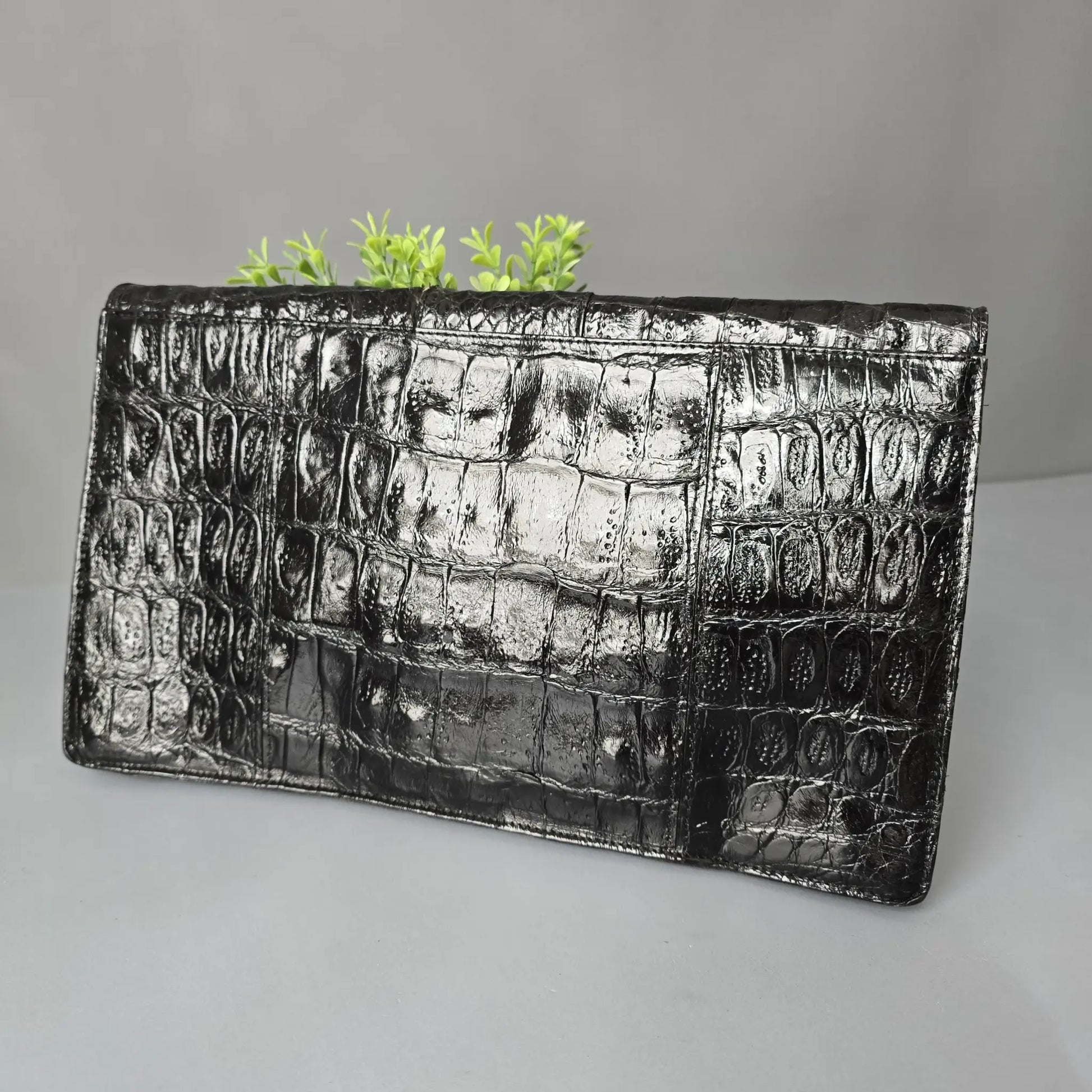 Vintage Clutch - mit abnehmbaren Trageriemen - Leder Kroko Optik 