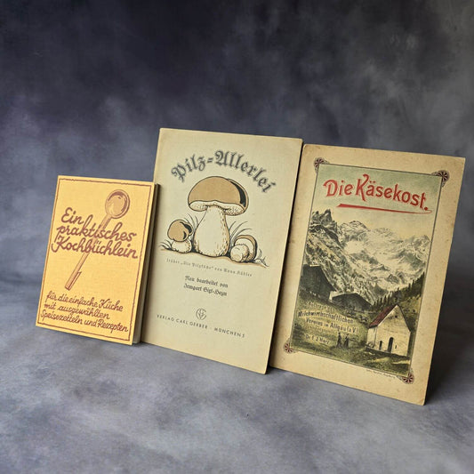 Drei vintage Hefte mit Rezepten