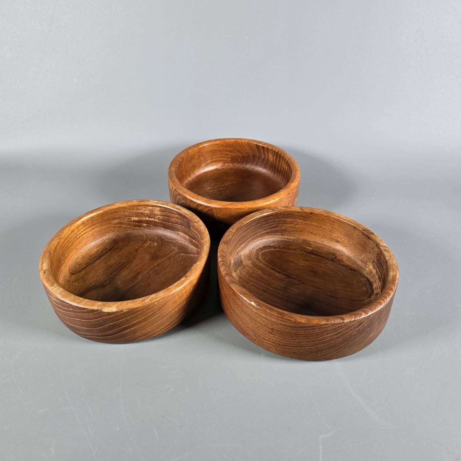Drei Mid-Century Holzschalen