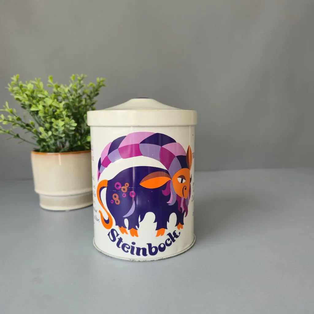Blechdose - Kaffeedose - Eduscho - Sternzeichen - Wassermann - Steinbock- 1970er