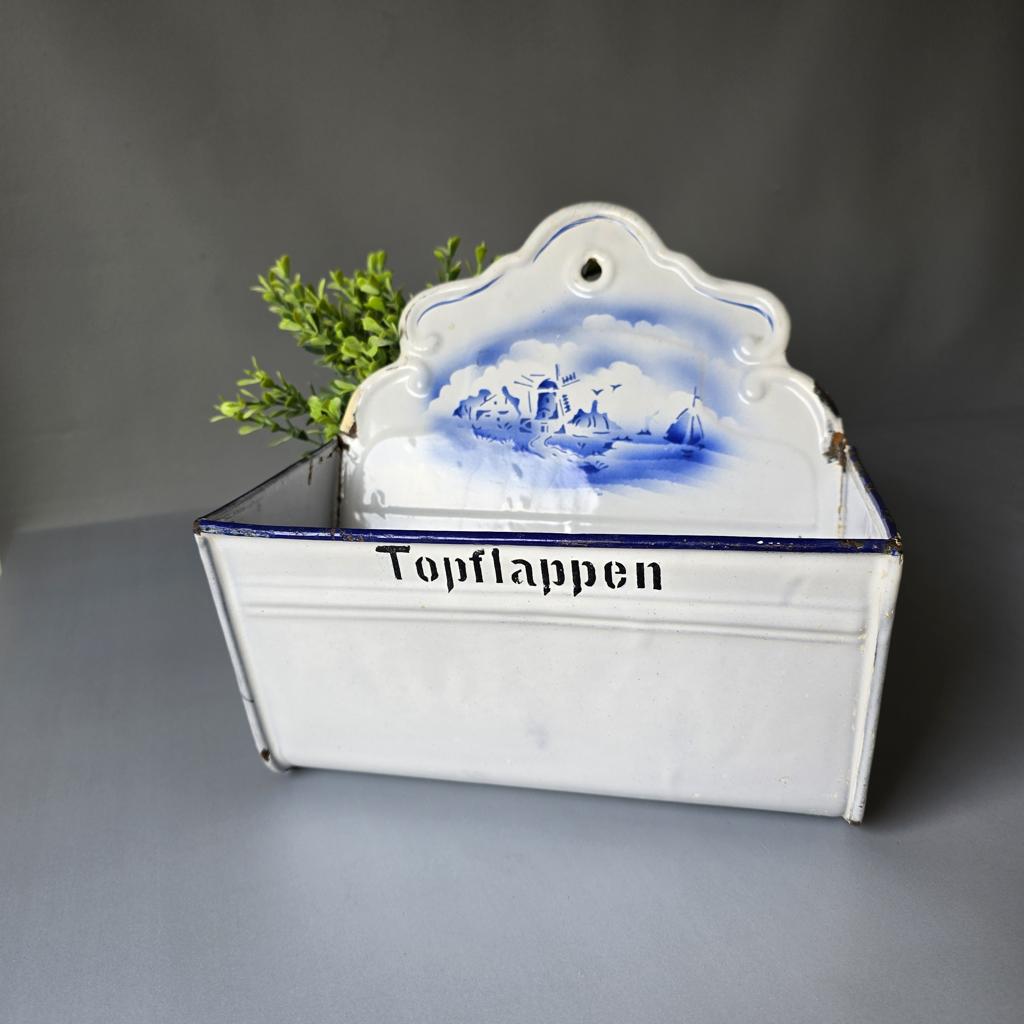 Emaille Wandbehälter - Topflappen