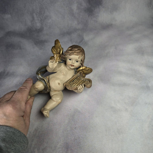 Engel mit Harfe - Schwere Massefigur