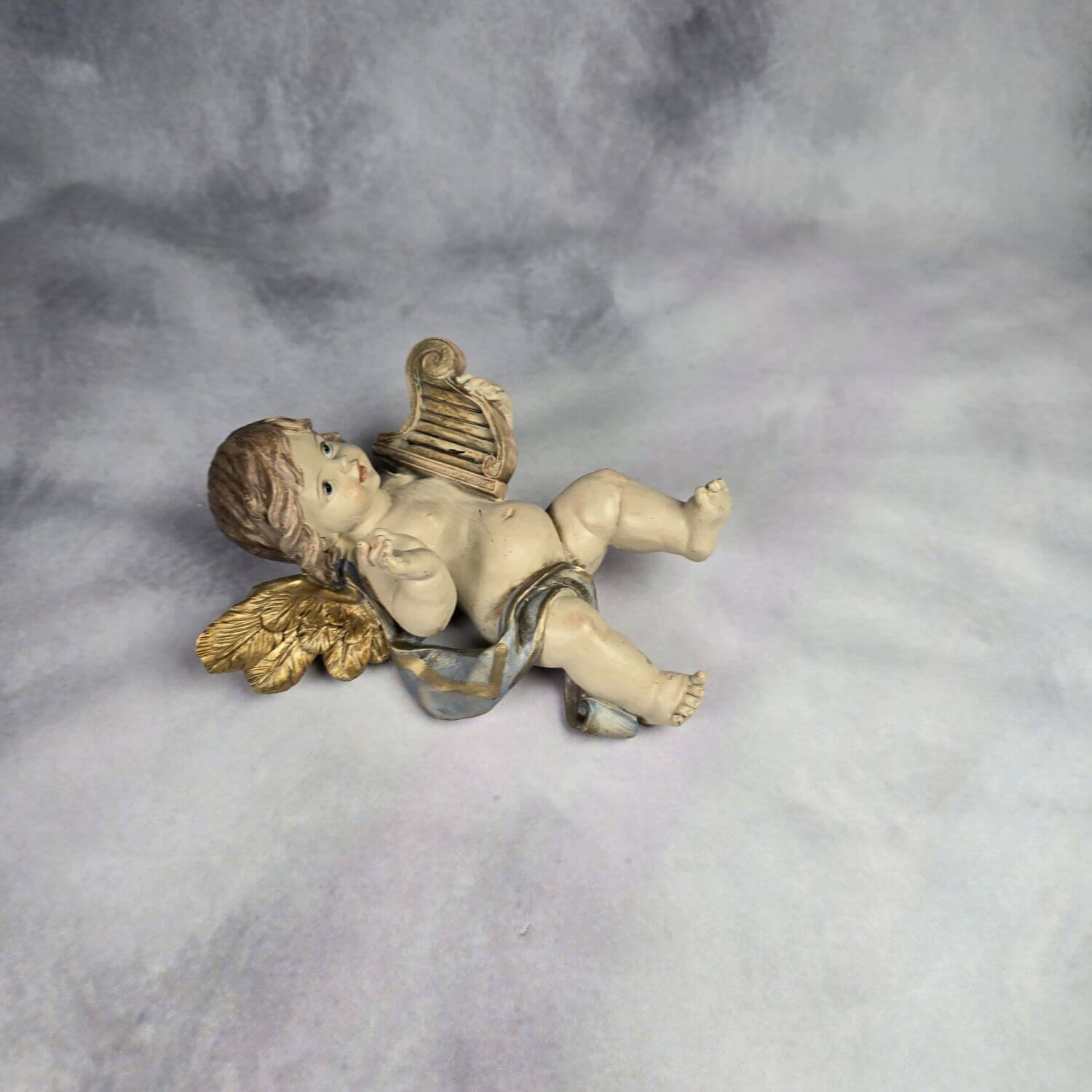 Engel mit Harfe - Schwere Massefigur