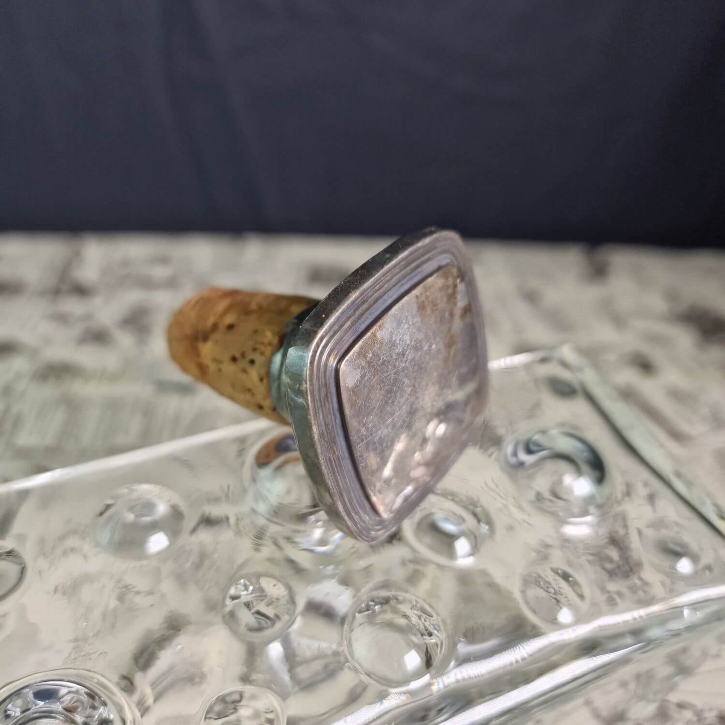 Art Deco Flaschenverschluss 925 Silber - Flaschenstöpsel - Punze Krone W F
