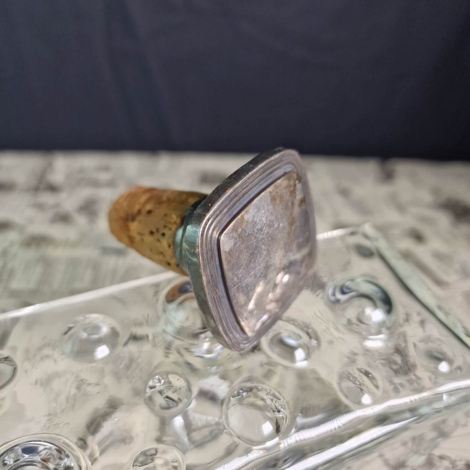 Art Deco Flaschenverschluss 925 Silber - Flaschenstöpsel - Punze Krone W F