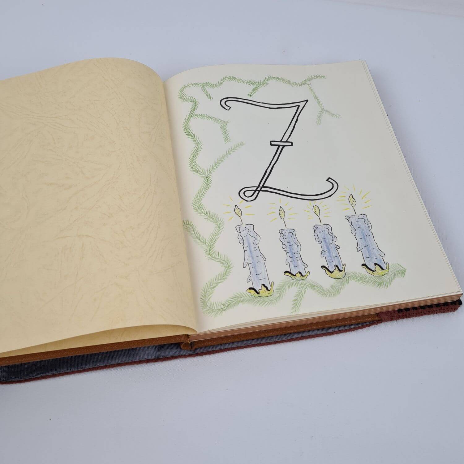 Gästebuch mit bestickter Hülle - 60er Jahre