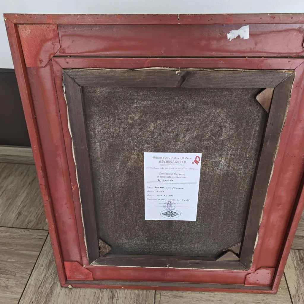 Gemälde in Prunkrahmen - Öl auf leinwand - Repro Léon-Jean-Bazile Perrault - Eine interessante Geschichte
