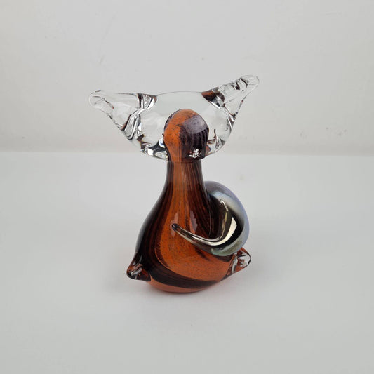 Glas Kristall Figur Abstrakte Katze  Studiolasi Finland