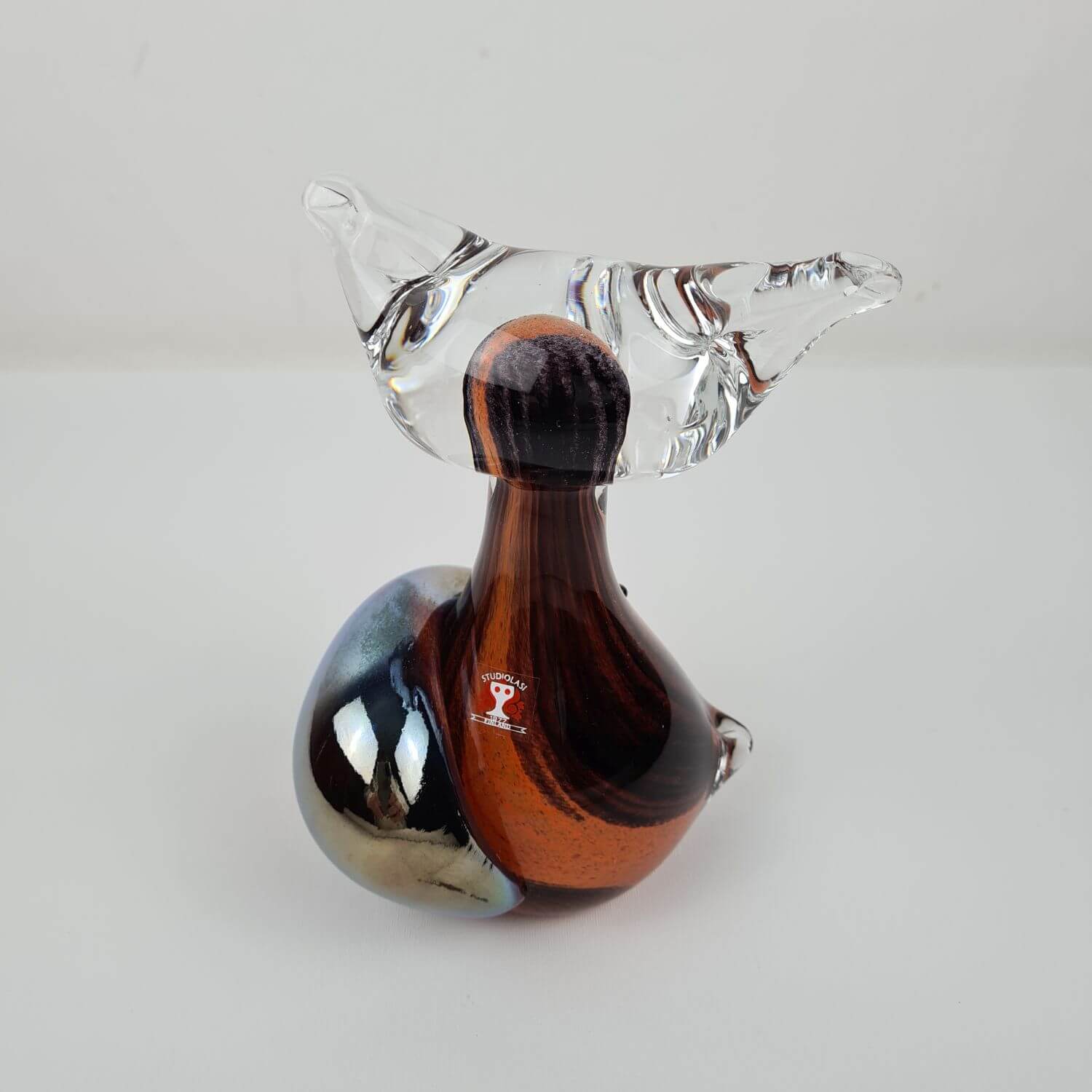 Glas Kristall Figur Abstrakte Katze  Studiolasi Finland