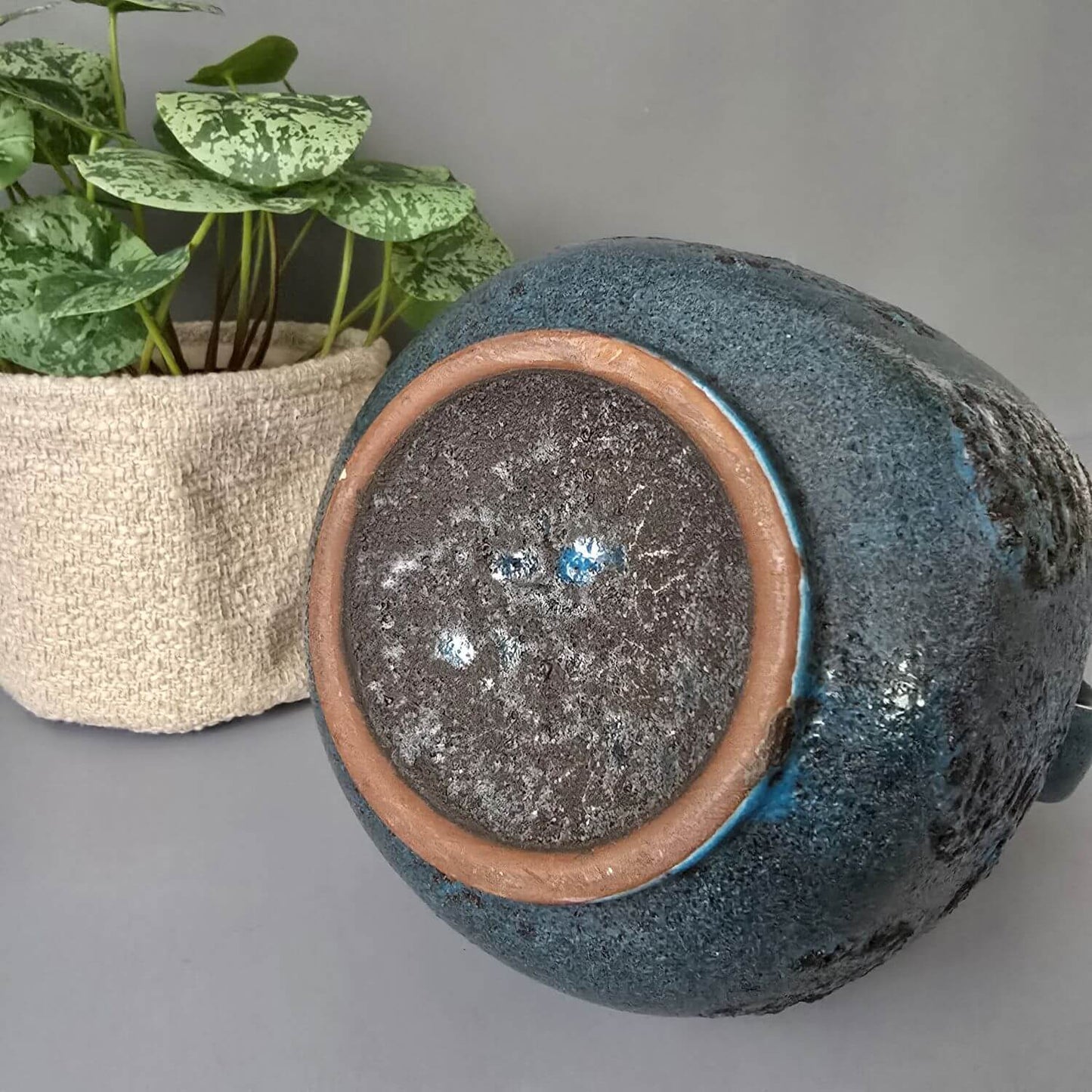Blaue Fat Lava Vase, wohl Gräflich Ortenburg Tambach ,1960er