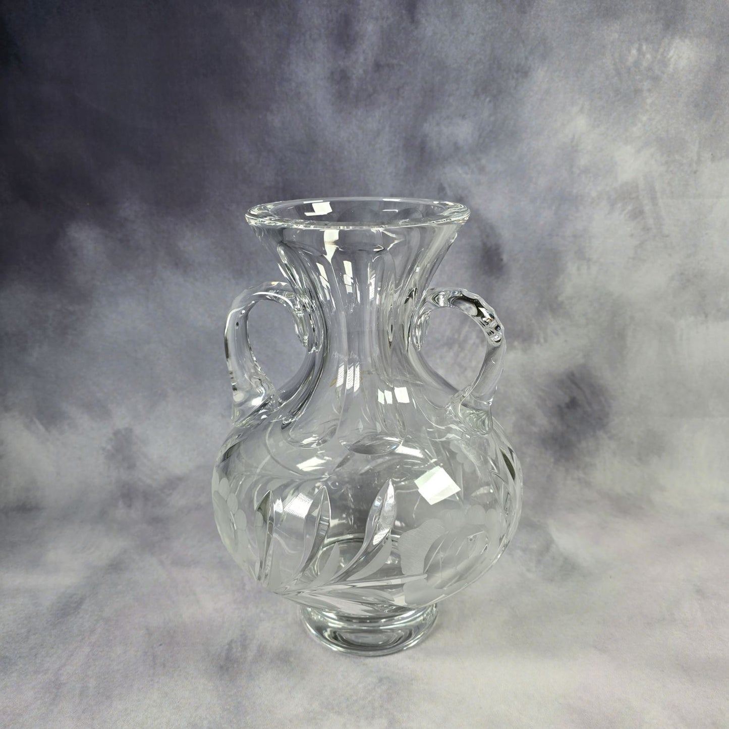 Große Kristall Vase - Amphore - Henkelvase