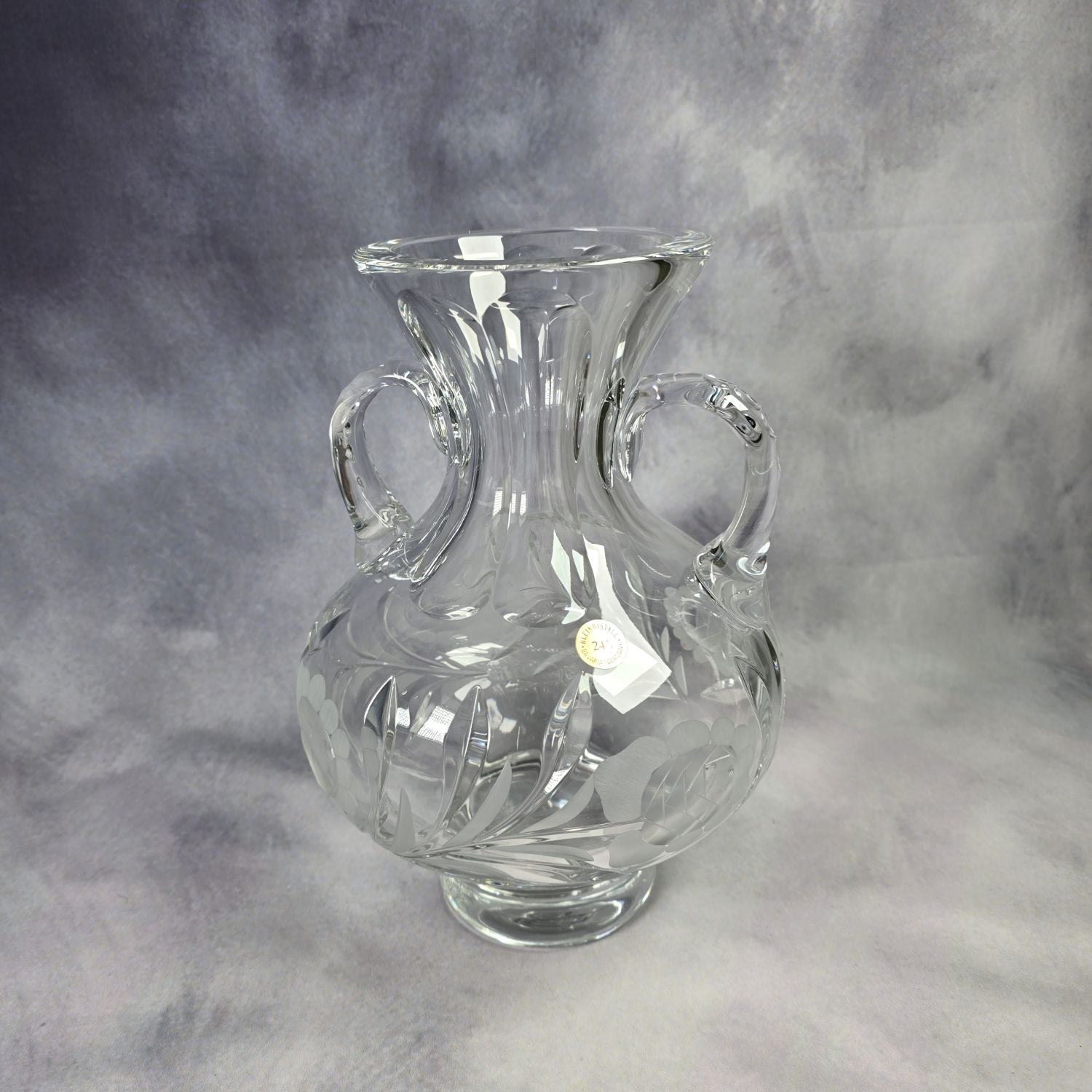 Große Kristall Vase - Amphore - Henkelvase