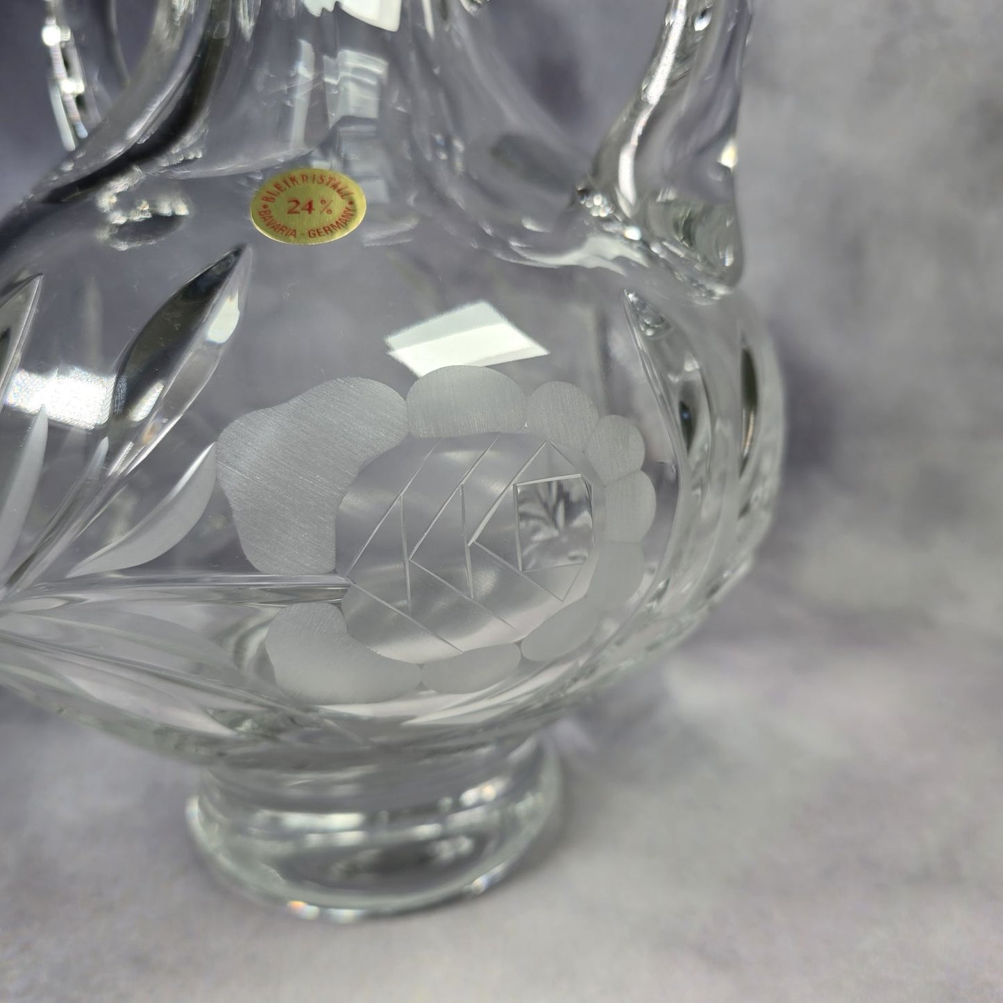 Große Kristall Vase - Amphore - Henkelvase