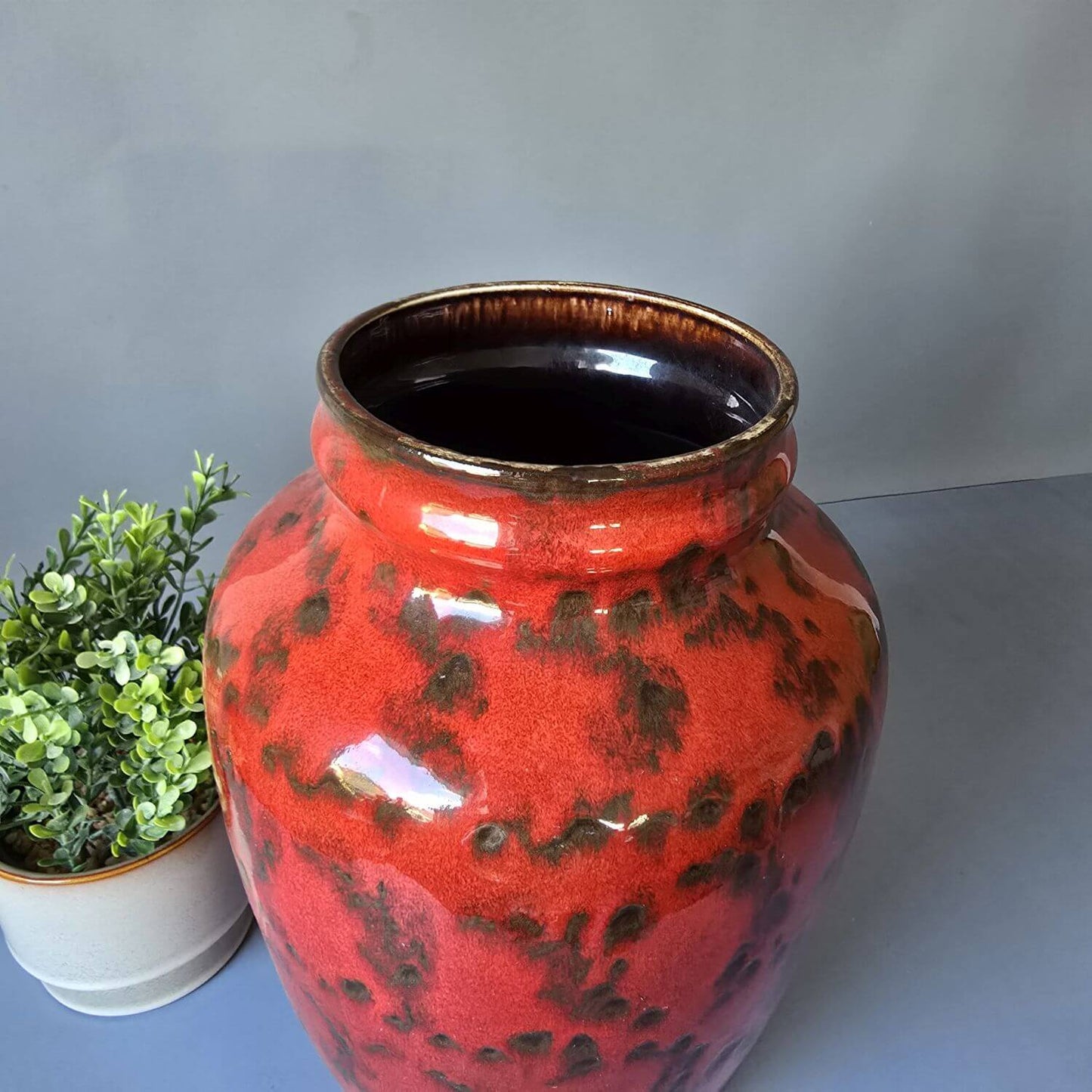 Bay Keramik Vase 30 cm, rot-braun – 1960er
