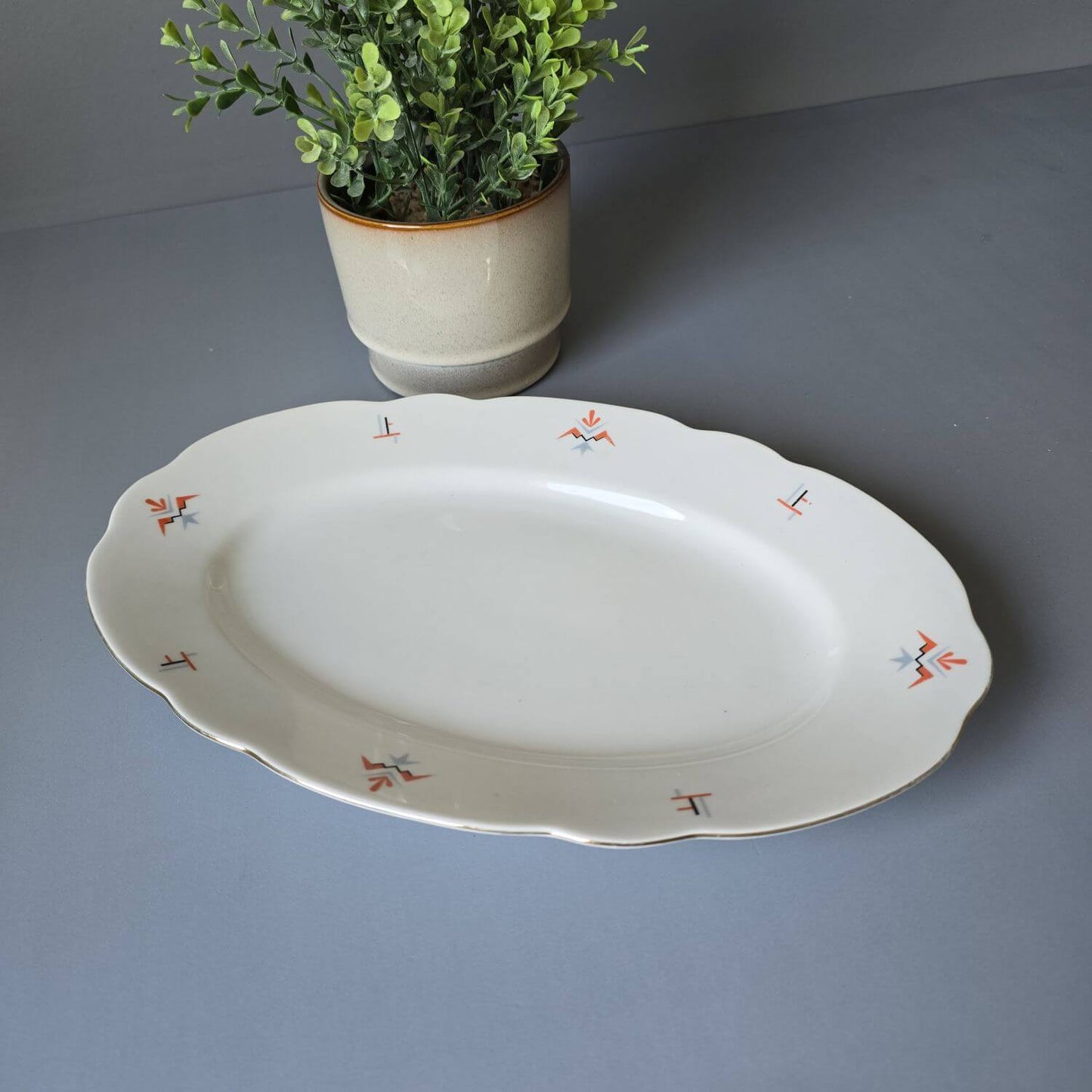 Kaisers Rabattmarken große ovale Servierplatte, 1940–50er
