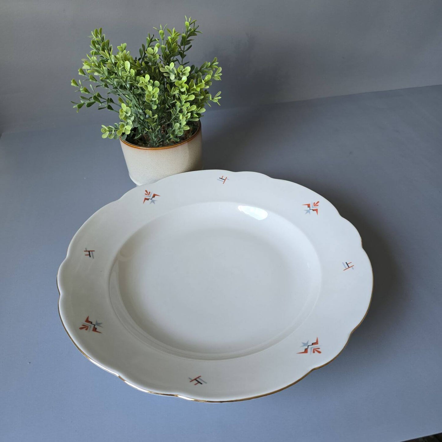 Kaisers Rabattmarken Servierplatte Ø30 cm, 1940–50er