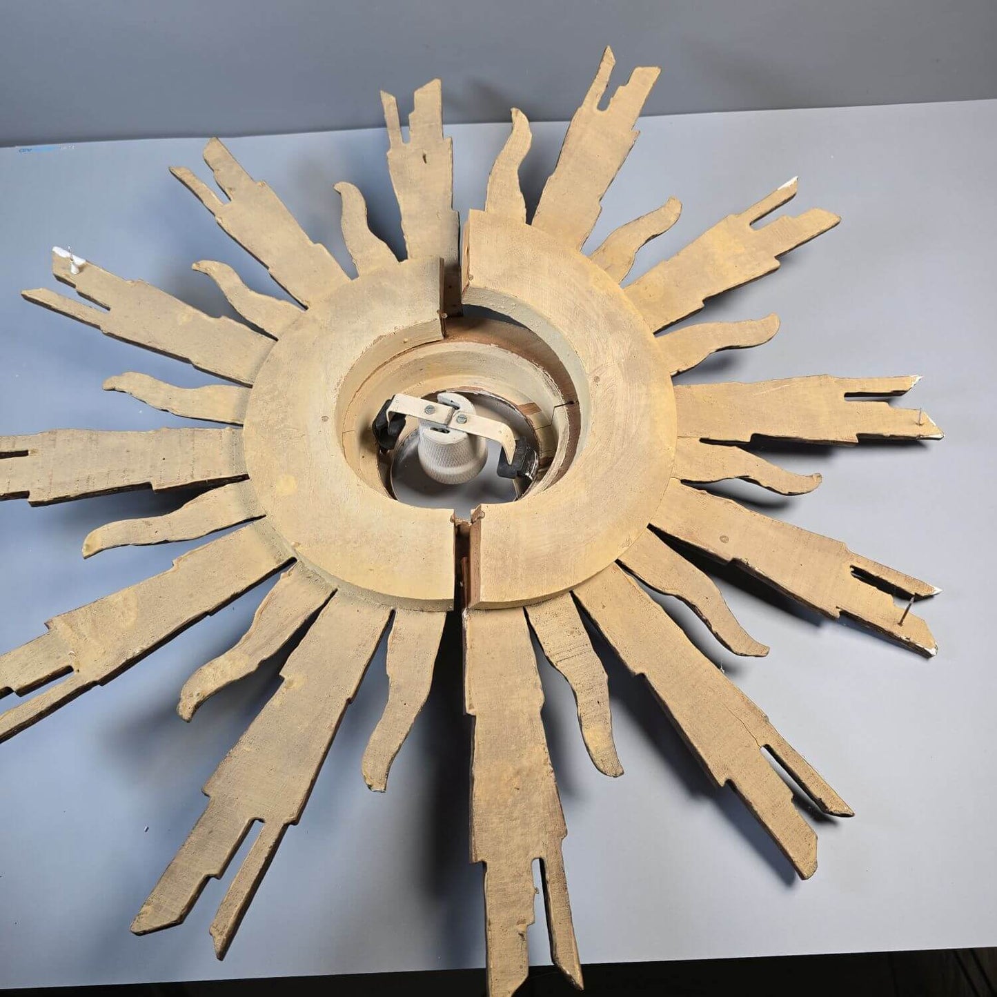 Sonnenspiegel als Deckenlampe - Holz - Ø 60cm