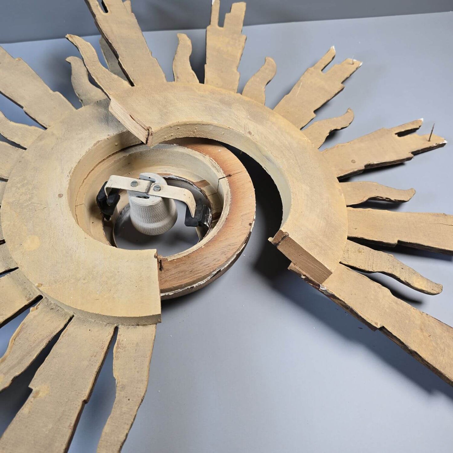 Sonnenspiegel als Deckenlampe - Holz - Ø 60cm