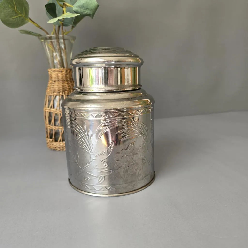 Große Runde Teedose - Tea Caddy - 18cm - doppelter Verschluss