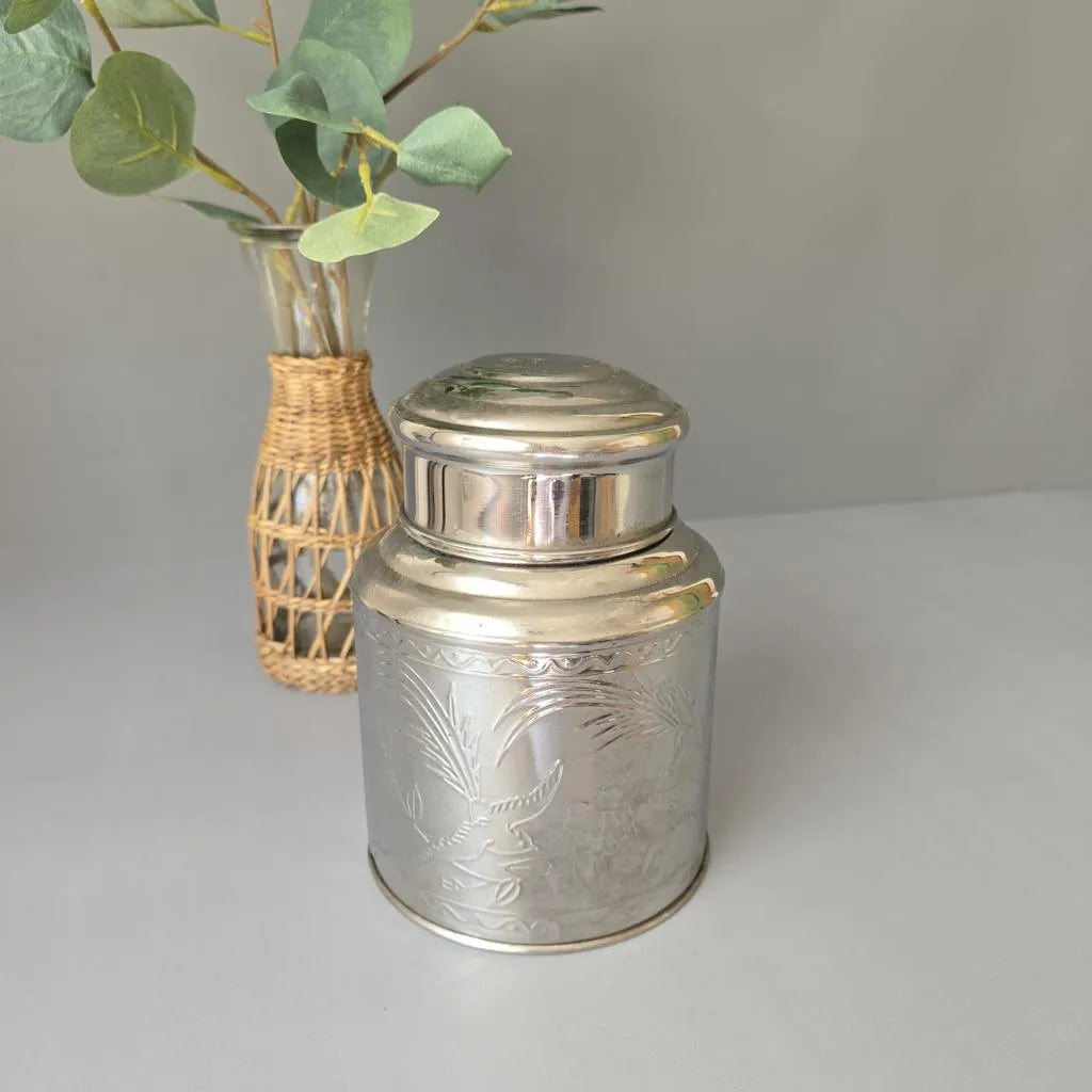 Große Runde Teedose - Tea Caddy - 18cm - doppelter Verschluss