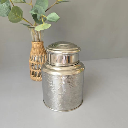 Große Runde Teedose - Tea Caddy - 18cm - doppelter Verschluss