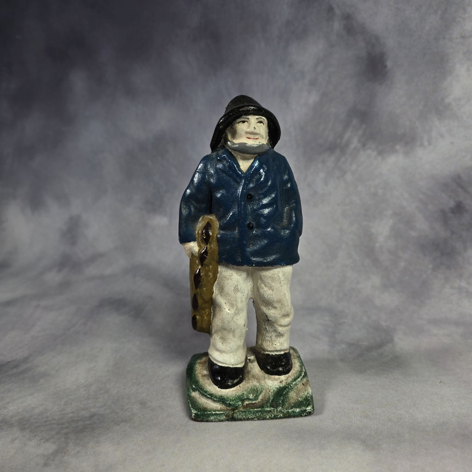 Schwere alte Fischer Seemann Figur aus Gusseisen - Türstopper
