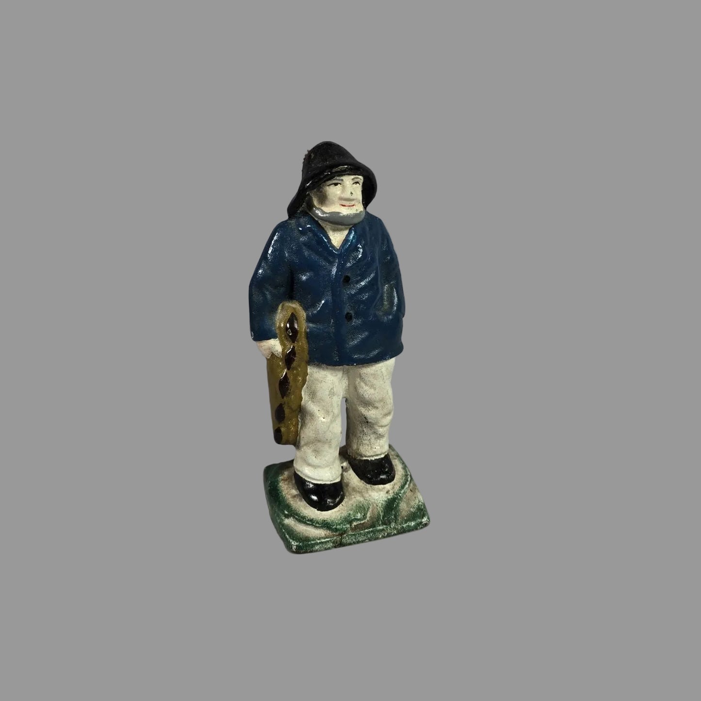 Schwere alte Fischer Seemann Figur aus Gusseisen - Türstopper