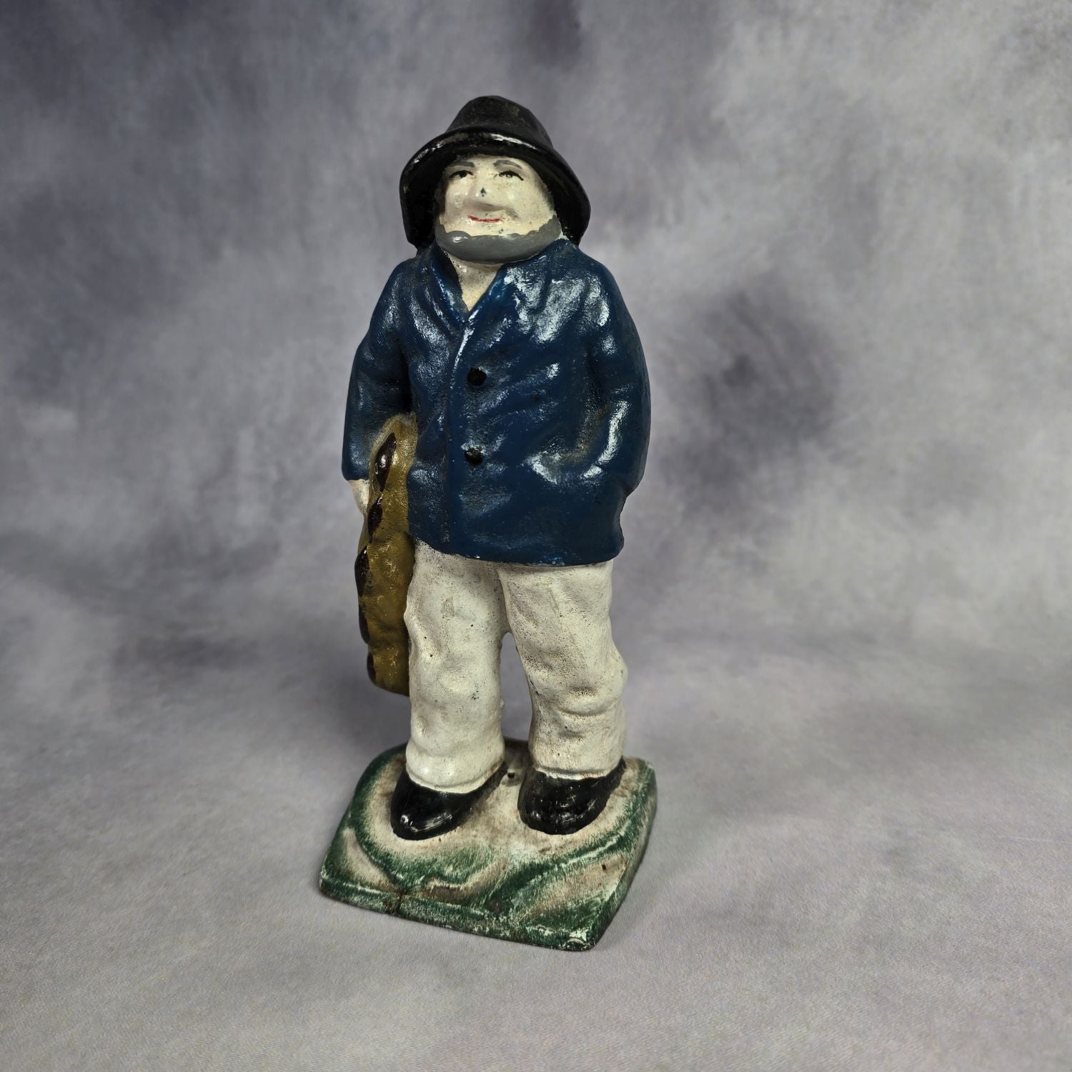 Schwere alte Fischer Seemann Figur aus Gusseisen - Türstopper