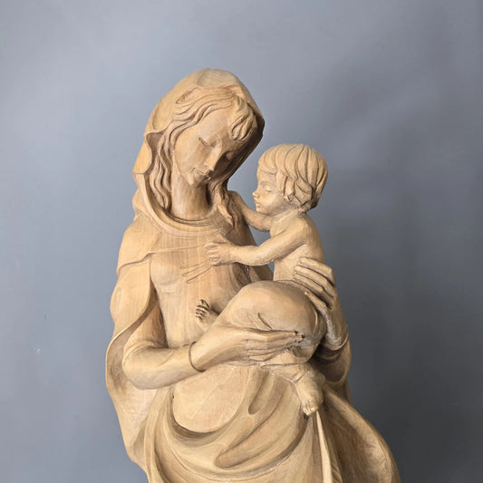 Geschnitzt Madonna - Heiligenfigur - Holzschnitzerei