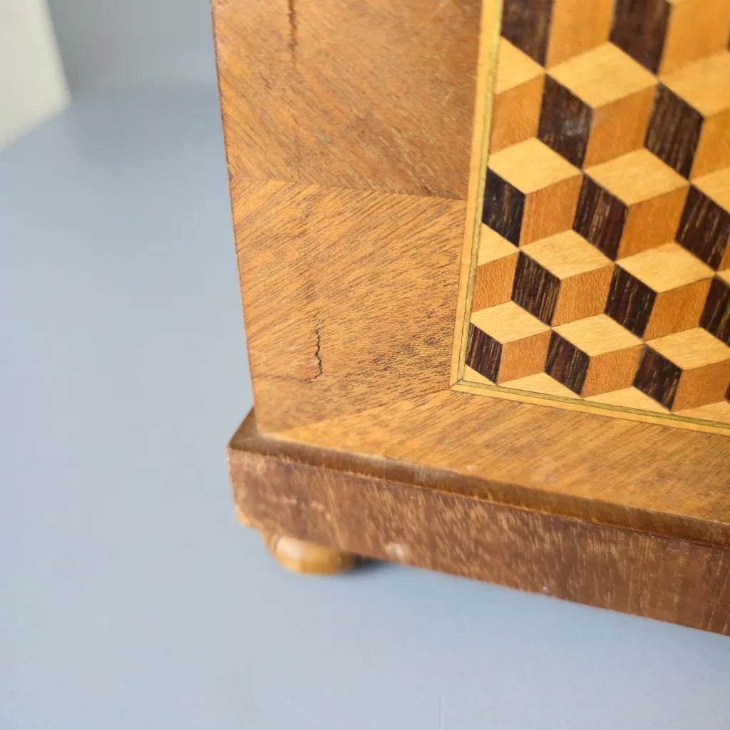 Antike Schatulle - Schmuckkasten - Holzdose mit Intarsien