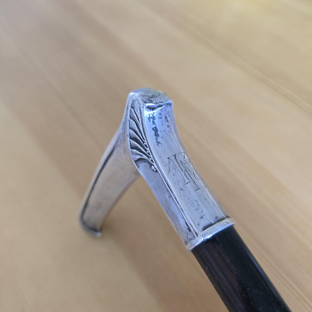 Jugendstil Gehstock mit Griff aus 800er Silber - Wilhelm Binder