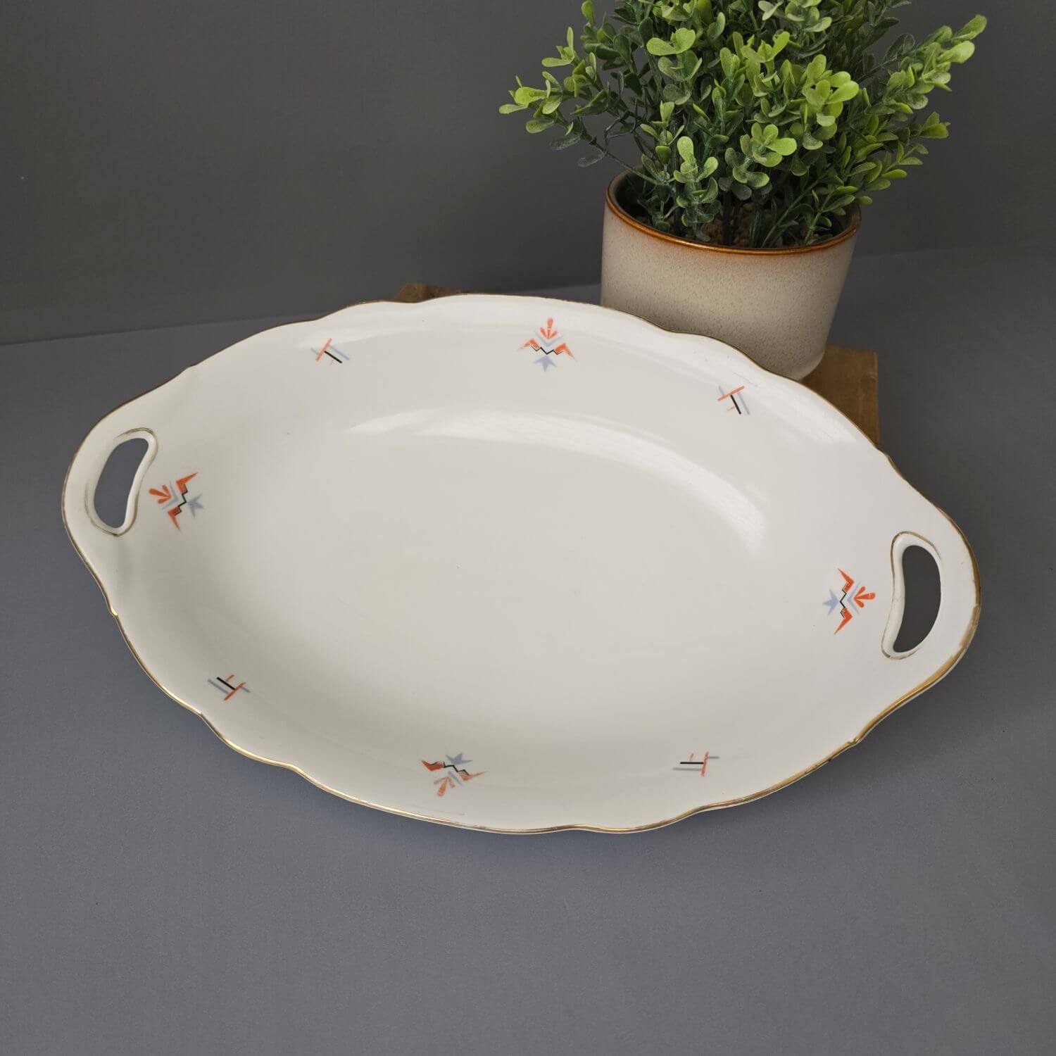 Bavaria Eschenbach Servierplatte, 1950er, oval