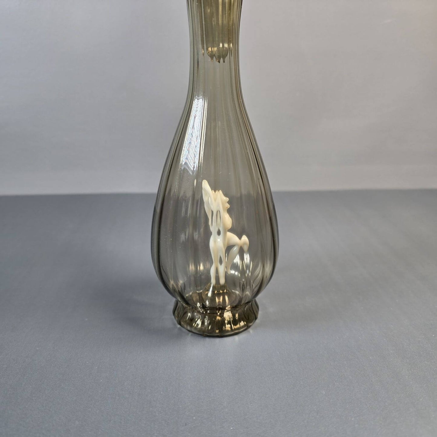 Lauscha Likörkaraffe Bimini Rauchglas, Art Deco