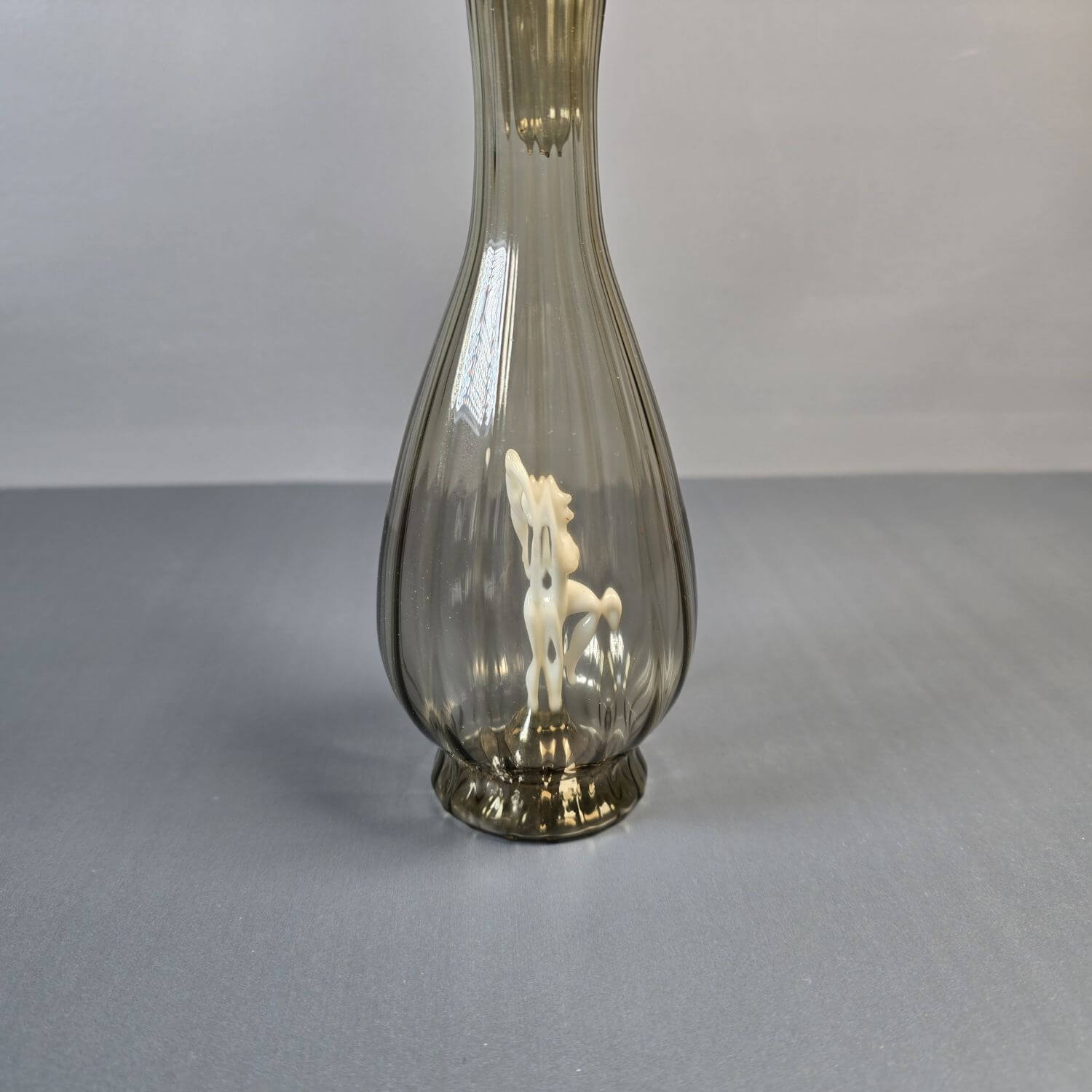 Lauscha Likörkaraffe Bimini Rauchglas, Art Deco