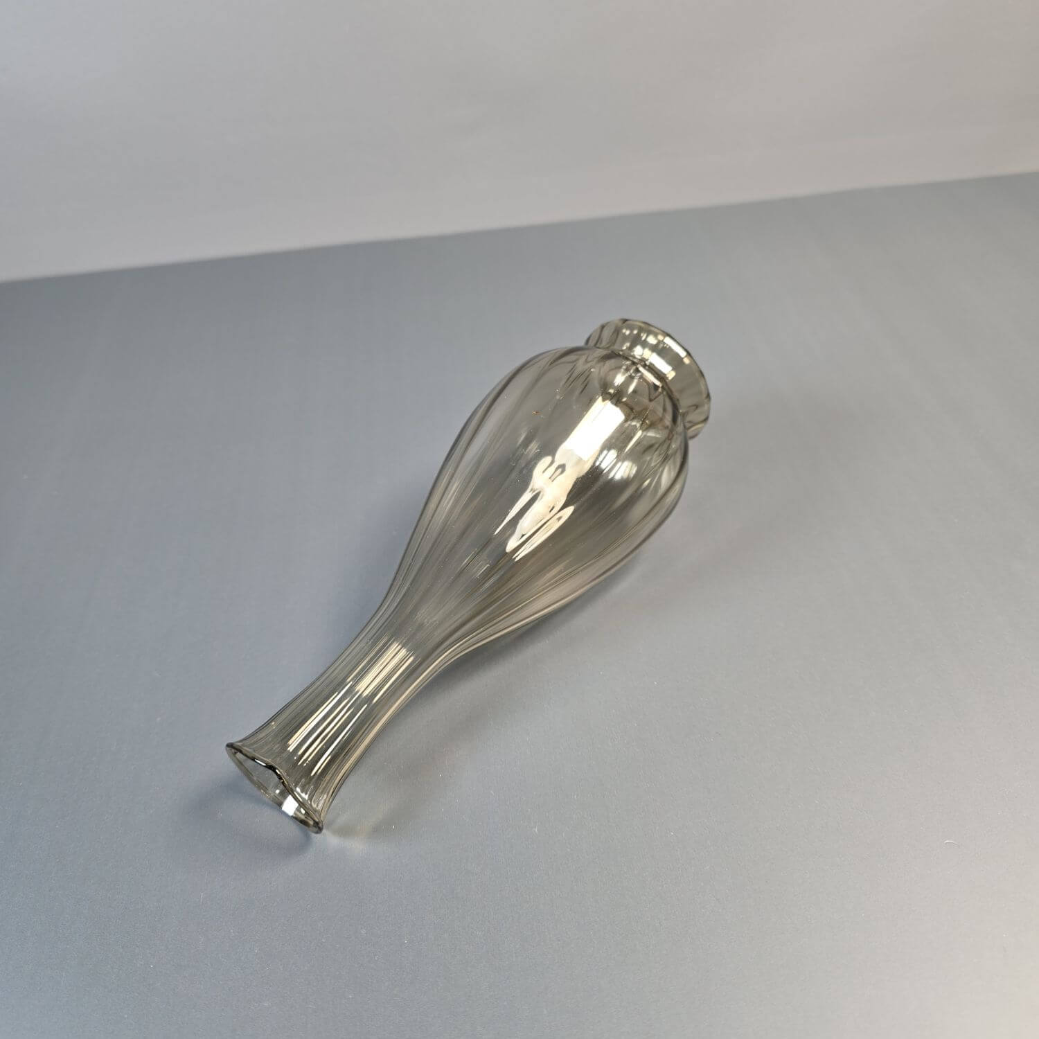 Lauscha Likörkaraffe Bimini Rauchglas, Art Deco