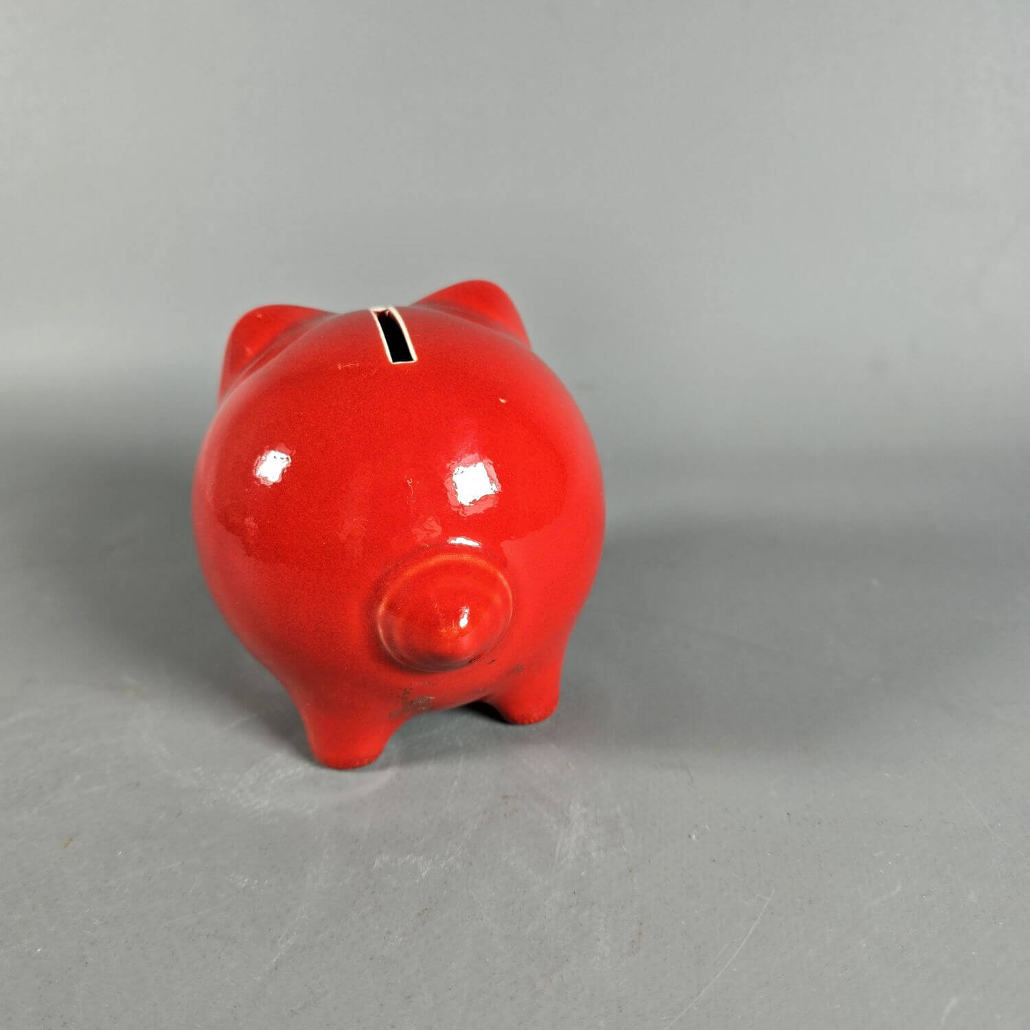 Sparschwein 70er Jahre - rotes Keramik