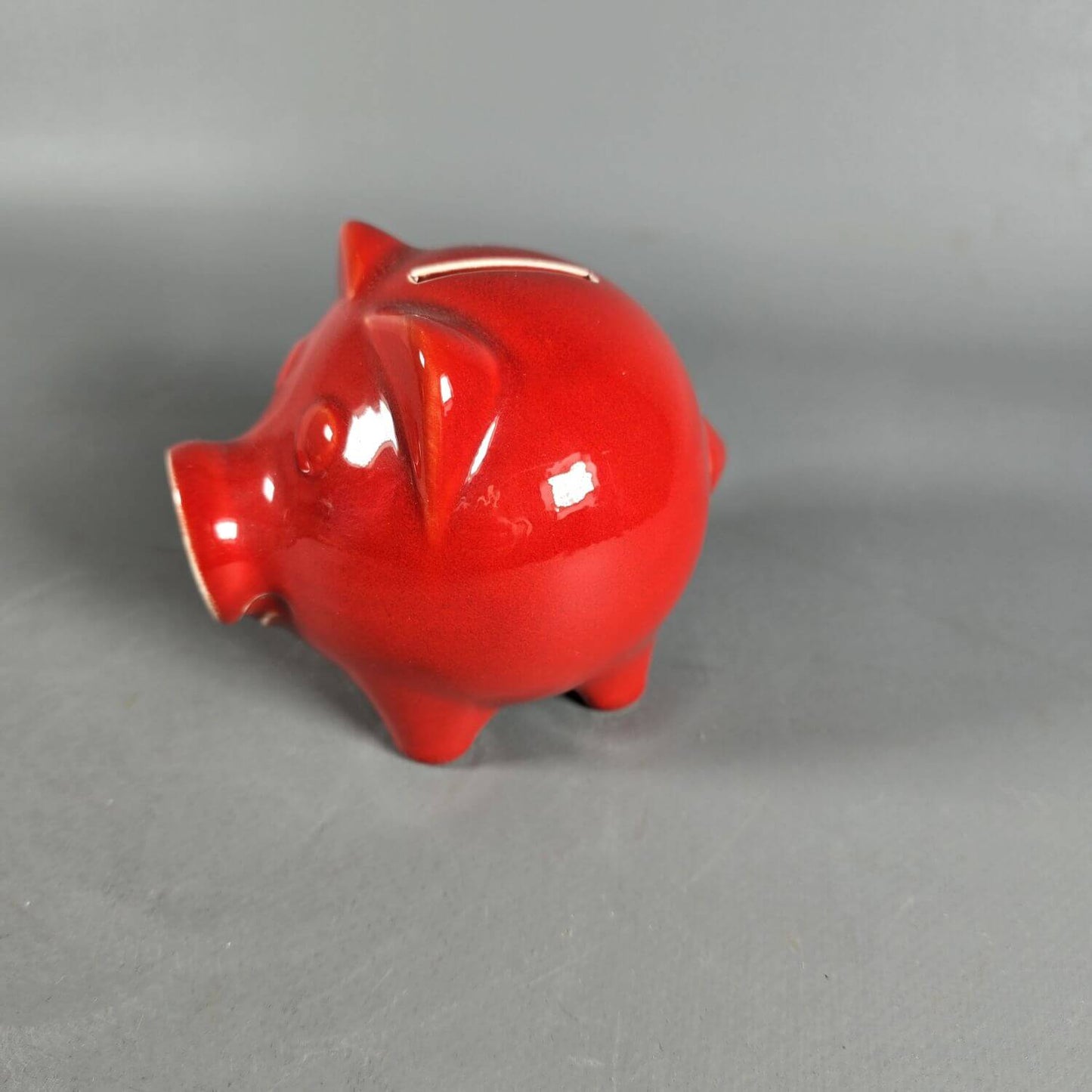 Sparschwein 70er Jahre - rotes Keramik
