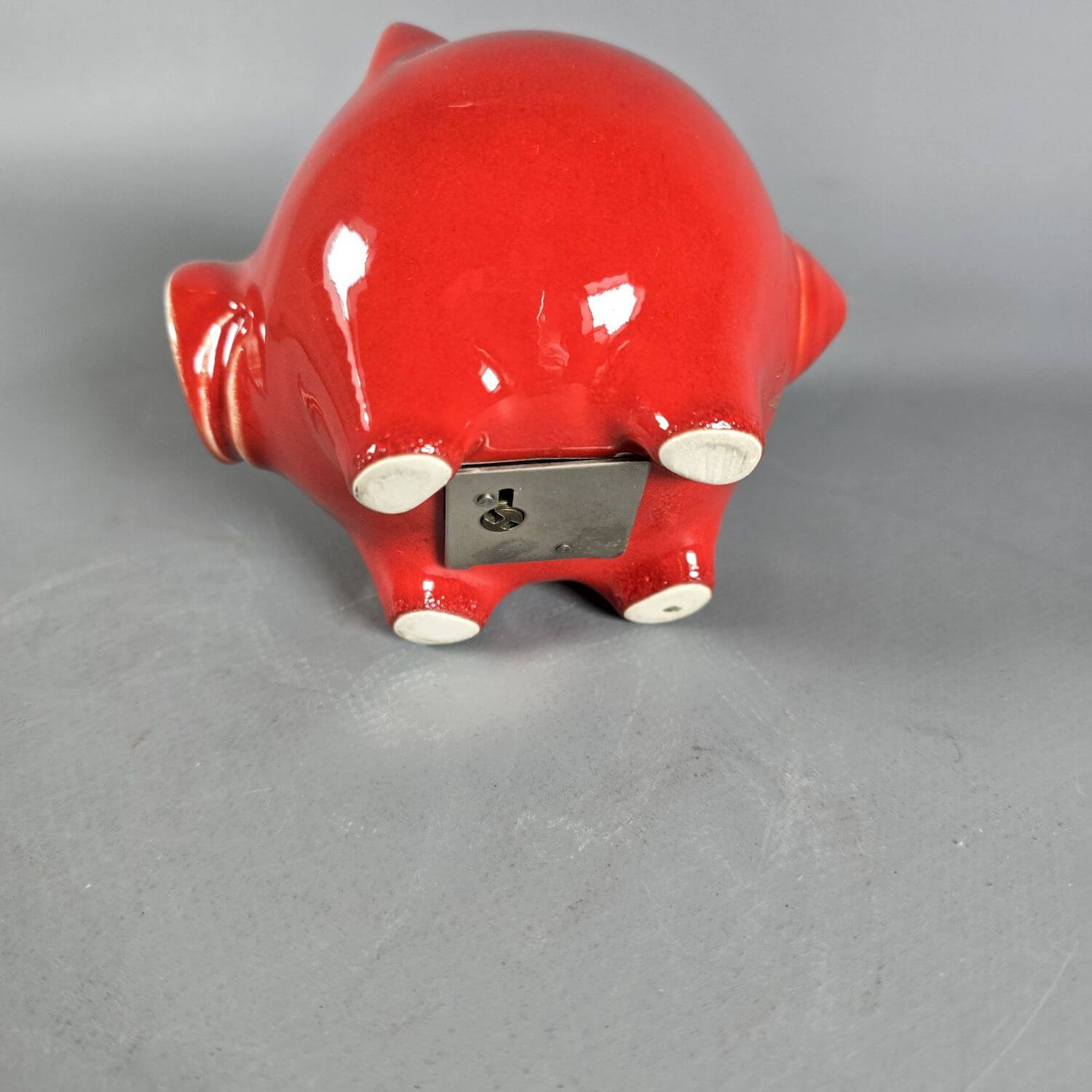Sparschwein 70er Jahre - rotes Keramik