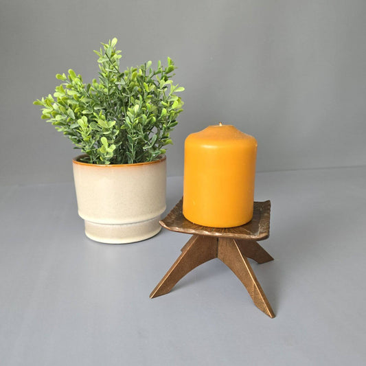Kupfer Kerzenständer handgefertigt, 1960er