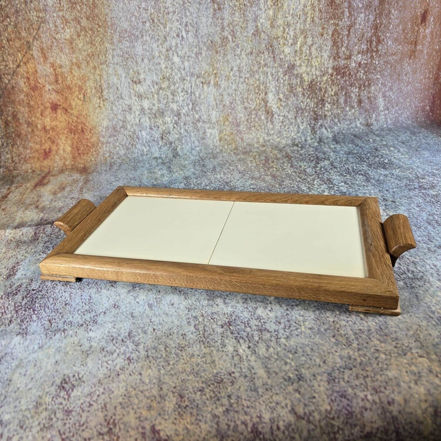 Vintage Tablett mit Teichert Meissen Fliesen - wohl aus den 40er 50er Jahren