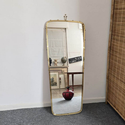 Großer Münchener Zierspiegel aus den 1950er Jahren - Messing