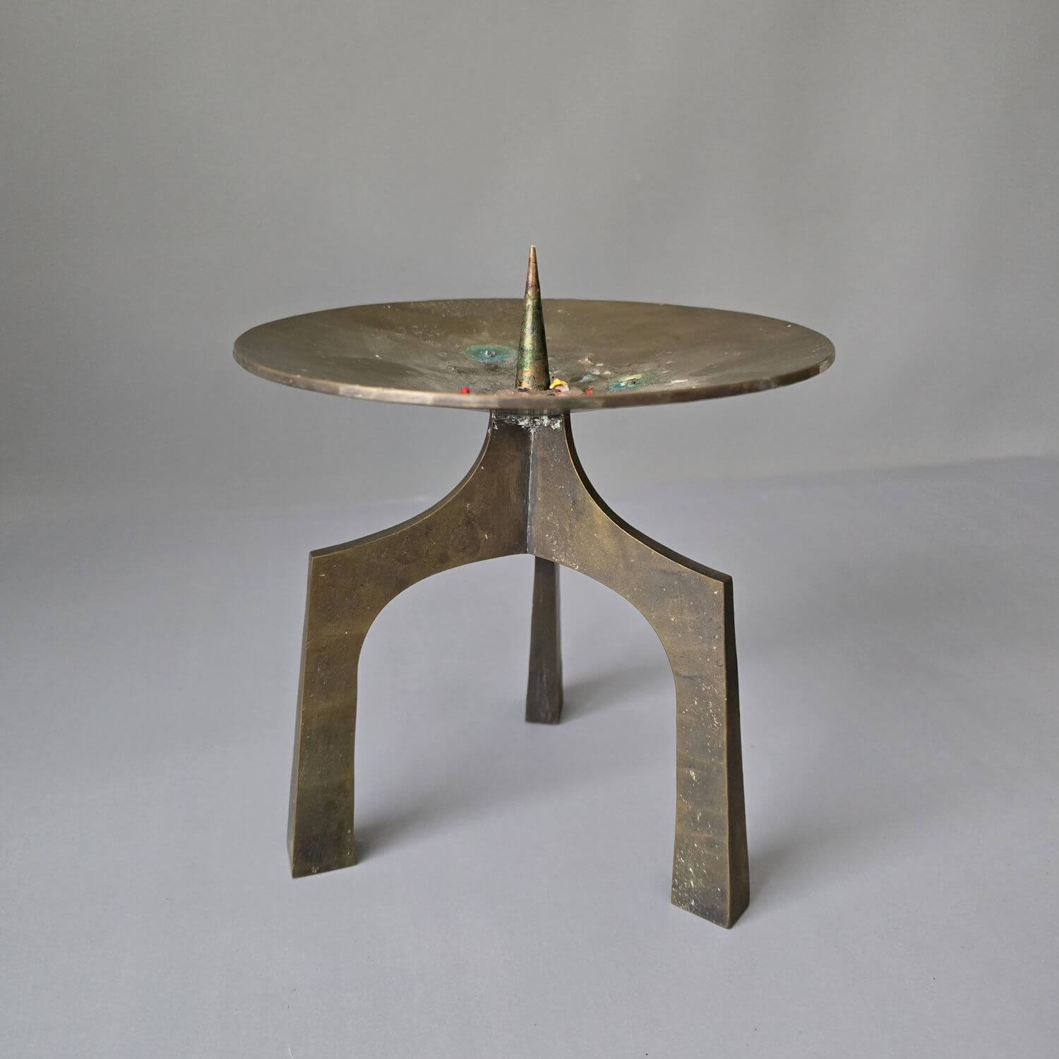 Bronze Kerzenleuchter auf Dreifuß, 1940–1960